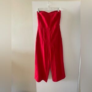Babaton Vibrant Red Strapless Jumpsuit